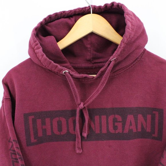 HOONIGAN Hoodie Sweatshirt Unisex Red Pullover Long Sleeve Big Graphic Medium - Picture 2 of 10